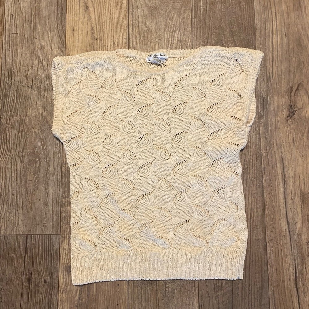 Vintage Christian Dior Short Sleeve Knit Top